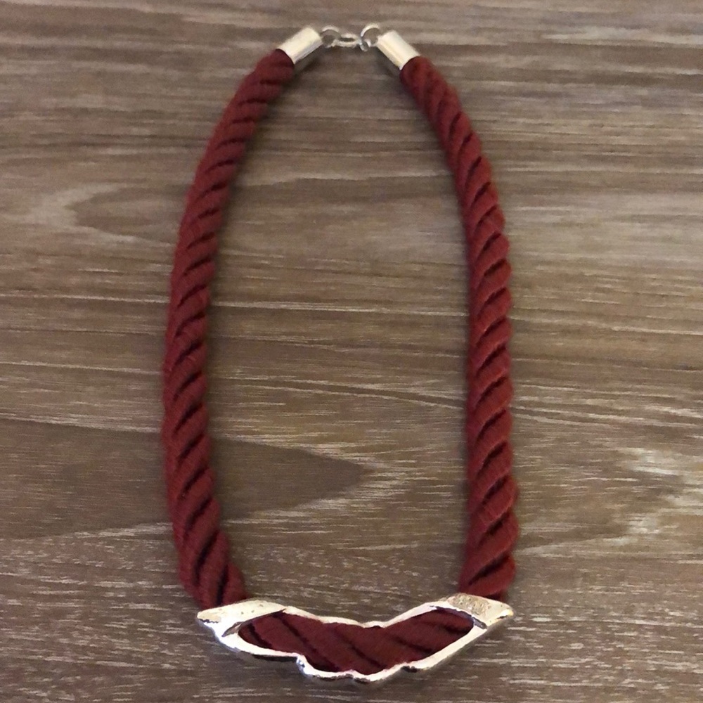 Vintage 1978 Burgundy Merlot Rope Necklace - Picture 2 of 4